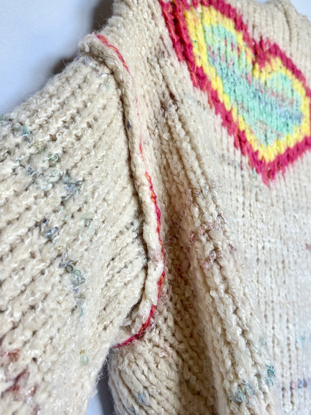 Anthropologie Daily Practice Love Me Heart Cardigan M/L Open Front Wool Blend - Picture 12 of 16